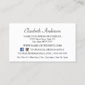 オレンジグリッタートレンディーブラック&ホワイトストライプズ 名刺 (裏面)