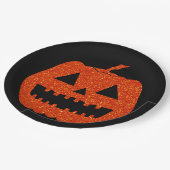 オレンジグリッターパンプキンハロウィーン ペーパープレート (アングル)