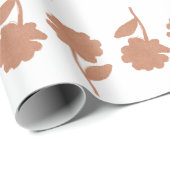 オレンジグリッターフローラルパターンデザインイードデコール ラッピングペーパー (ロールコーナー)