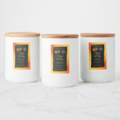 オレンジグリッターブラック製品ラベルLadybugロゴ フードラベル (ボトル)