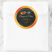 オレンジグリッターブラック製品ラベルLadybugロゴ ラウンドシール (バッグ)