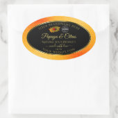 オレンジグリッターブラック製品ラベルLadybugロゴ 楕円形シール (バッグ)