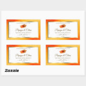 オレンジグリッター白い製品ラベルとLadybug 長方形シール (シート)