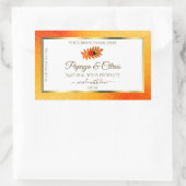 オレンジグリッター白い製品ラベルとLadybug 長方形シール (バッグ)