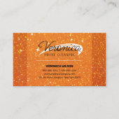 オレンジグリッター Sparkles ハウス クリーニング ハウスキーパー 名刺 (正面)