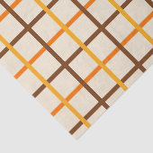 オレンジグリーンとブラウンの秋の格子模様 薄葉紙 (詳細)