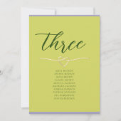 オレンジグリーンのウェディング席次表 (正面)