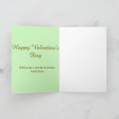 オレンジグリーンの茶色のハッピーバレンタインデーのシンプル カード (内部)