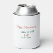 オレンジグリーンの40周年記念 名前 日付 缶クーラー (缶正面)