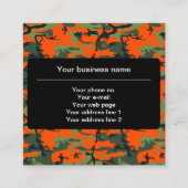 オレンジグリーンカモフラージュ、軍隊、陸軍 スクエア名刺 (正面)