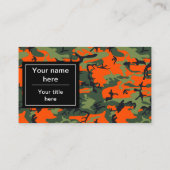 オレンジグリーンカモフラージュ、軍隊、陸軍 名刺 (裏面)