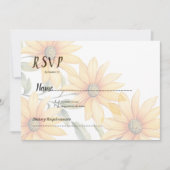 オレンジグリーンサンフラワーサマーフローラRSVP 招待状 (正面)