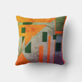 オレンジグリーンシェードパターン（の模様が）あるサウスウエストアートルック クッション (裏面)