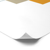 オレンジグリーンターコイズスクウェアラインミッドセンチュリー ポスター (角)