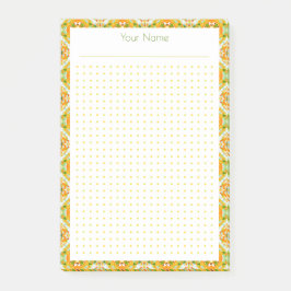 オレンジグリーンドットグリッドレイアウトカレッジプランプランナー ポストイット