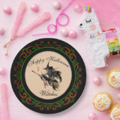 オレンジグリーンハッピーハローウィンウィッチズブロム ペーパープレート (パーティー)