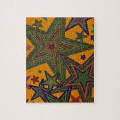 オレンジグリーンパーティー星 ジグソーパズル (縦)