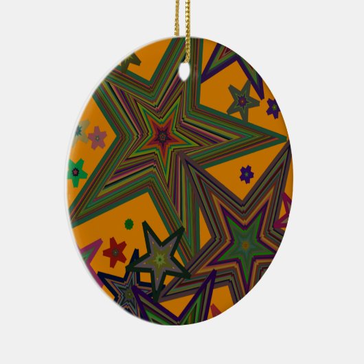 オレンジグリーンパーティー星 セラミックオーナメント (右)