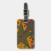 オレンジグリーンパーティー星 ラゲッジタグ (正面縦)