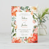 オレンジグリーンフローラ結婚開花 招待状 (スタンド正面)