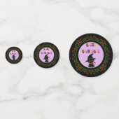 オレンジグリーンブラックキャットハッピーハローウィンバルーン コンフェッティ (正面)