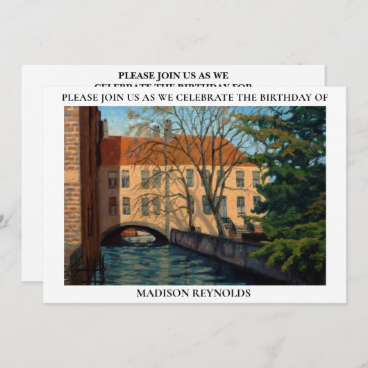 オレンジグリーンブルーブルージュカネル招待状 招待状 (正面/裏面)