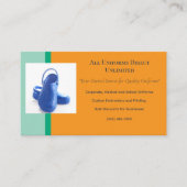 オレンジグリーンブルーメディカルクロッグユニフォーム 名刺 (正面)