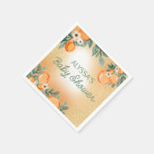 オレンジグリーンボーイ女の子柑橘系フルーツベビーシャワー スタンダードカクテルナプキン (角)