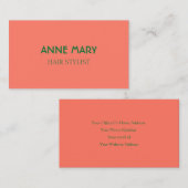 オレンジグリーンモダンはっきりした美容師サロントレンディー 名刺 (正面/裏面)