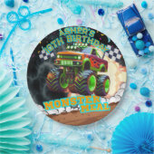 オレンジグリーンモンスタートラックボーイズモンスタージャムパーティー ペーパープレート (パーティー)