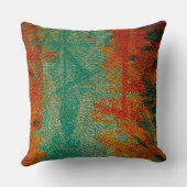 オレンジグリーンレザー クッション (裏面)