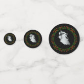 オレンジグリーンレディーインホワイト幽霊ハロウィーン コンフェッティ (裏面)