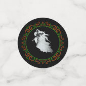 オレンジグリーンレディーインホワイト幽霊ハロウィーン コンフェッティ (スモール正面)