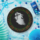 オレンジグリーンレディーインホワイト幽霊ハロウィーン ペーパープレート (パーティー)