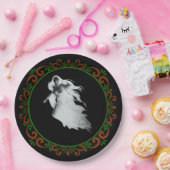 オレンジグリーンレディーインホワイト幽霊ハロウィーン ペーパープレート (パーティー)