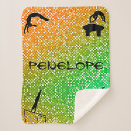 オレンジグリーン体操イベントシャーパブランケット シェルパブランケット