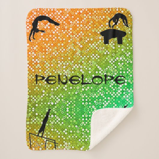 オレンジグリーン体操イベントシャーパブランケット シェルパブランケット (正面)