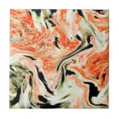 オレンジグリーン大理石 – 抽象芸術テクスチャアート タイル (正面)