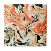 オレンジグリーン大理石 – 抽象芸術テクスチャ タイル (正面)