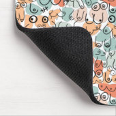 オレンジグリーン女性おもしろい マウスパッド (コーナー)