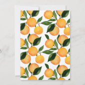 オレンジグリーン我々リトルかわいこちゃんファースト誕生日 招待状 (裏面)