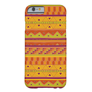 オレンジグリーン抽象芸術アステカ部族プリントパターン BARELY THERE iPhone 6 ケース