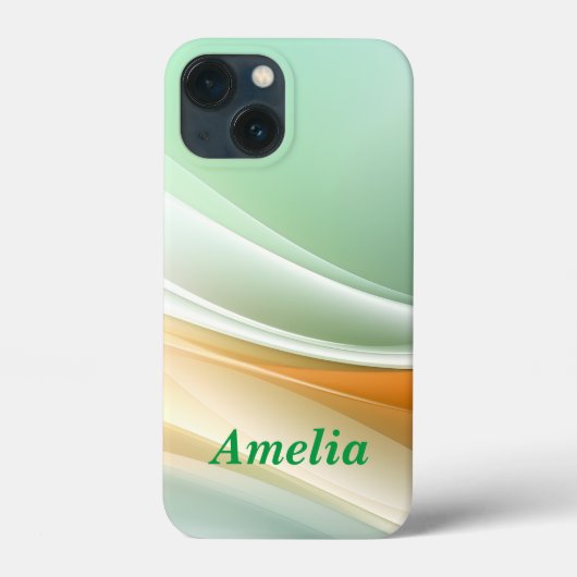 オレンジグリーン抽象芸術波 Case-Mate iPhoneケース (裏面)