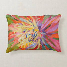 オレンジグリーン熱帯フローラ屋内/屋外 アクセントクッション