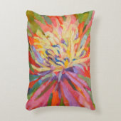 オレンジグリーン熱帯フローラ屋内/屋外 アクセントクッション (正面(垂直))