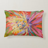 オレンジグリーン熱帯フローラ屋内/屋外 アクセントクッション (裏面)