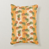 オレンジグリーン熱帯性パイナップル果実パターン アクセントクッション (正面(垂直))