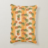 オレンジグリーン熱帯性パイナップル果実パターン アクセントクッション (裏面(縦))