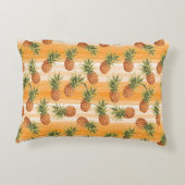 オレンジグリーン熱帯性パイナップル果実パターン アクセントクッション (裏面)