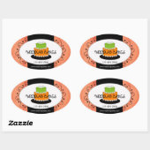 オレンジグリーン結婚ズケーキベーカリー製品シール 楕円形シール (シート)